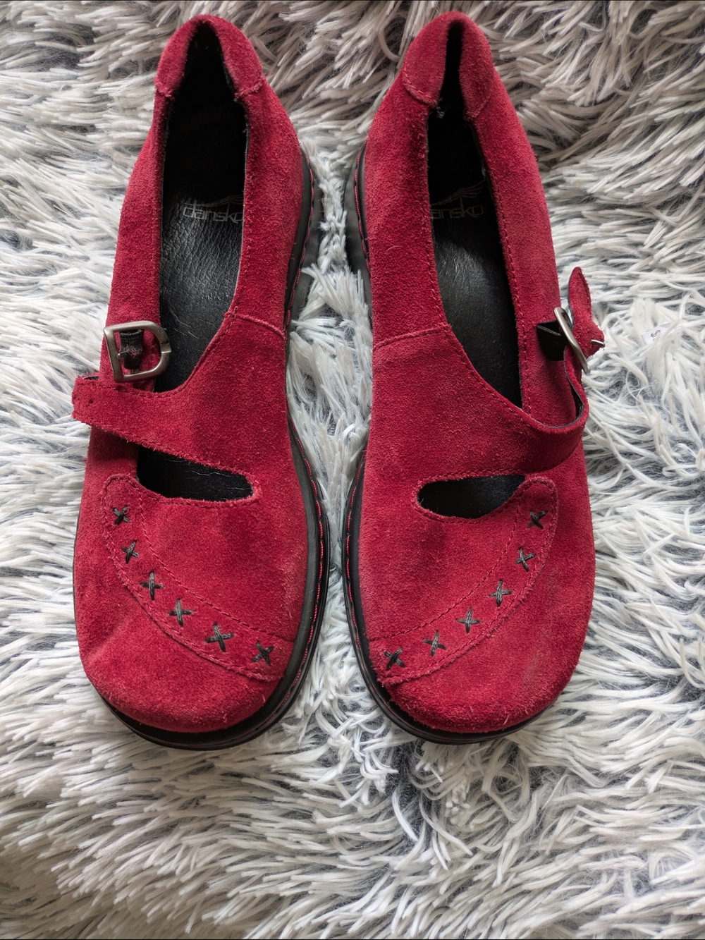 Dansko Women's Red Suede Mary Jane Comfort Shoe